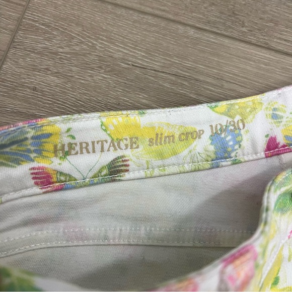 Talbots Jeans 10/30 Heritage Slim Crop All Over Print Butterflies Stretch - Picture 3 of 9